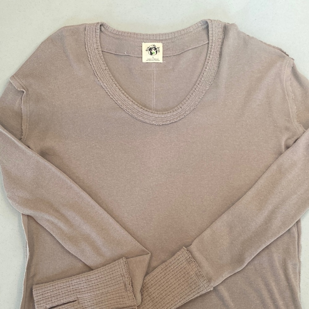 NWOT Free People Colby Raw Edge Top size small oversized distressed